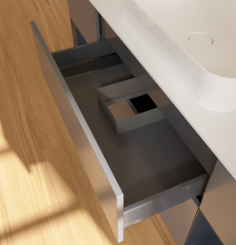 Тумба под раковину Villeroy & Boch Finion 160х50,1 см с подсветкой МДФ антрацит матовый лак/стекло белое матовое G741HGGK