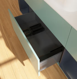 Тумба под раковину Villeroy & Boch Finion 160х50,1 см с подсветкой МДФ оливковый матовый лак/стекло белое матовое G741HGGM