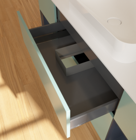 Тумба под раковину Villeroy & Boch Finion 160х50,1 см с подсветкой МДФ оливковый матовый лак/стекло белое матовое G741HGGM