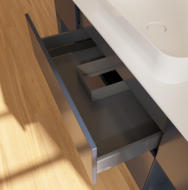 Тумба под раковину Villeroy & Boch Finion 160х50,1 см с подсветкой МДФ темно-синий матовый лак/стекло белое матовое G741HGHG