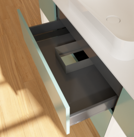 Тумба под раковину Villeroy & Boch Finion 160х50,1 см с подсветкой МДФ оливковый матовый лак/стекло белое матовое G741MTGM