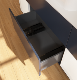 Тумба под раковину Villeroy & Boch Finion 160х50,1 см с подсветкой МДФ темно-синий матовый лак/стекло белое матовое G741MTHG