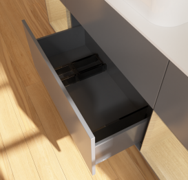 Тумба под раковину Villeroy & Boch Finion 160х50,1 см с подсветкой МДФ антрацит матовый лак/стекло белое матовое G741PCGK