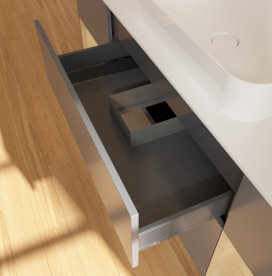 Тумба под раковину Villeroy & Boch Finion 160х50,1 см с подсветкой МДФ антрацит матовый лак/стекло белое матовое G741PCGK