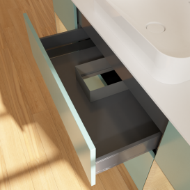 Тумба под раковину Villeroy & Boch Finion 160х50,1 см с подсветкой МДФ оливковый матовый лак/стекло белое матовое G741PCGM