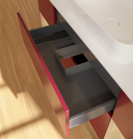 Тумба під раковину Villeroy & Boch Finion 160х50,1 см з підсвічуванням МДФ півонія матовий лак/скло біле матове G741PCHB