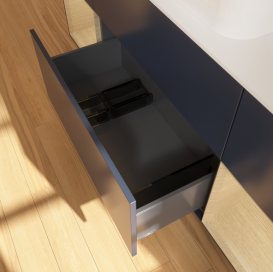 Тумба под раковину Villeroy & Boch Finion 160х50,1 см с подсветкой МДФ темно-синий матовый лак/стекло белое матовое G741PCHG