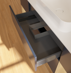 Тумба под раковину Villeroy & Boch Finion 160х50,1 см с подсветкой МДФ темно-синий матовый лак/стекло белое матовое G741PCHG