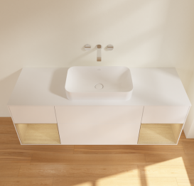 Тумба под раковину Villeroy & Boch Finion 160х50,1 см с подсветкой МДФ белый матовый лак/стекло белое матовое G741PCMT