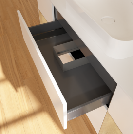 Тумба под раковину Villeroy & Boch Finion 160х50,1 см с подсветкой МДФ белый матовый лак/стекло белое матовое G741PCMT