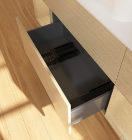 Тумба под раковину Villeroy & Boch Finion 160х50,1 см с подсветкой МДФ шпон дуба/стекло белое матовое G741PCPC