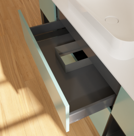 Тумба под раковину Villeroy & Boch Finion 160х50,1 см с подсветкой МДФ оливковый матовый лак/стекло белое матовое G741PDGM