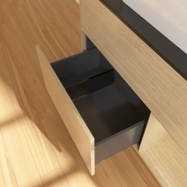 Тумба под раковину Villeroy & Boch Finion 100х50,1 см с подсветкой МДФ шпон дуба/стекло черное матовое G372PCPC