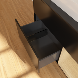 Тумба под раковину Villeroy & Boch Finion 100х50,1 см с подсветкой МДФ черный матовый лак/стекло черное матовое G372PCPD