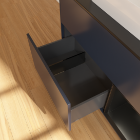 Тумба под раковину Villeroy & Boch Finion 100х50,1 см с подсветкой МДФ темно-синий матовый лак/стекло черное матовое G372PDHG