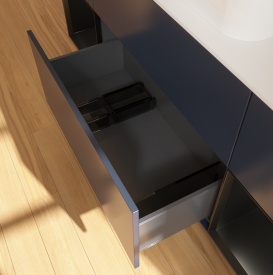 Тумба под раковину Villeroy & Boch Finion 160х50,1 см с подсветкой МДФ темно-синий матовый лак/стекло белое матовое G741PDHG