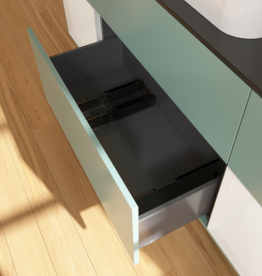 Тумба под раковину Villeroy & Boch Finion 160х50,1 см с подсветкой МДФ оливковый матовый лак/стекло черное матовое G742GFGM