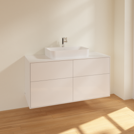 Тумба под раковину Villeroy & Boch Finion 120х50,1 см МДФ белый глянцевый лак/стекло белое матовое F38100GF