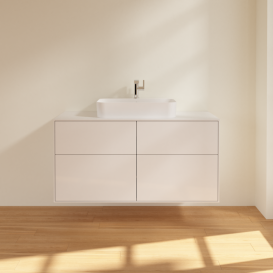 Тумба под раковину Villeroy & Boch Finion 120х50,1 см МДФ белый глянцевый лак/стекло белое матовое F38100GF