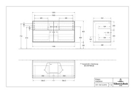 Тумба под раковину Villeroy & Boch Finion 120х50,1 см с подсветкой МДФ антрацит матовый лак/стекло белое матовое F38100GK