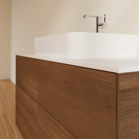 Тумба под раковину Villeroy & Boch Finion 120х50,1 см МДФ шпон грецкого ореха/стекло белое матовое F38100GN