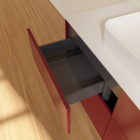 Тумба под раковину Villeroy & Boch Finion 120х50,1 см МДФ пион матовый лак/стекло белое матовое F38100HB