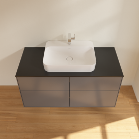 Тумба под раковину Villeroy & Boch Finion 120х50,1 см МДФ антрацит матовый лак/стекло черное матовое F38200GK