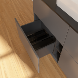 Тумба под раковину Villeroy & Boch Finion 120х50,1 см МДФ антрацит матовый лак/стекло черное матовое F38200GK