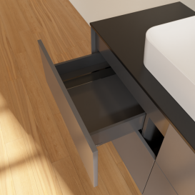 Тумба под раковину Villeroy & Boch Finion 120х50,1 см МДФ антрацит матовый лак/стекло черное матовое F38200GK