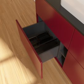 Тумба под раковину Villeroy & Boch Finion 120х50,1 см МДФ пион матовый лак/стекло черное матовое F38200HB