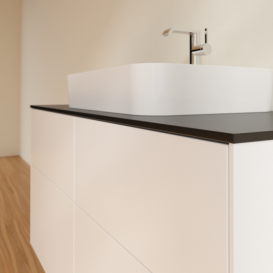 Тумба под раковину Villeroy & Boch Finion 120х50,1 см МДФ белый матовый лак/стекло черное матовое F38200MT