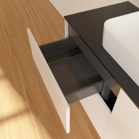 Тумба под раковину Villeroy & Boch Finion 120х50,1 см МДФ белый матовый лак/стекло черное матовое F38200MT