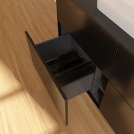 Тумба под раковину Villeroy & Boch Finion 120х50,1 см МДФ черный матовый лак/стекло черное матовое F38200PD