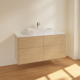 Тумба под раковину Villeroy & Boch Finion 120х50,1 см МДФ шпон дуба/стекло белое матовое F38100PC