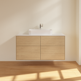 Тумба под раковину Villeroy & Boch Finion 120х50,1 см МДФ шпон дуба/стекло белое матовое F38100PC