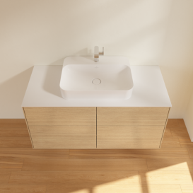 Тумба под раковину Villeroy & Boch Finion 120х50,1 см МДФ шпон дуба/стекло белое матовое F38100PC