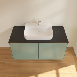 Тумба под раковину Villeroy & Boch Finion 120х50,1 см МДФ оливковый матовый лак/стекло черное матовое F38200GM