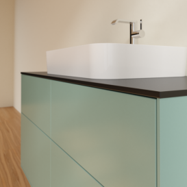 Тумба под раковину Villeroy & Boch Finion 120х50,1 см МДФ оливковый матовый лак/стекло черное матовое F38200GM