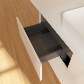 Тумба под раковину Villeroy & Boch Finion 120х50,1 см с подсветкой МДФ глянцевый белый лак/стекло белое матовое G38100GF