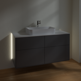 Тумба под раковину Villeroy & Boch Finion 120х50,1 см с подсветкой МДФ антрацит матовый лак/стекло белое матовое G38100GK