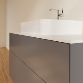 Тумба под раковину Villeroy & Boch Finion 120х50,1 см с подсветкой МДФ антрацит матовый лак/стекло белое матовое G38100GK