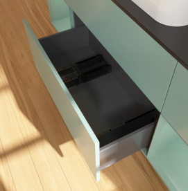 Тумба под раковину Villeroy & Boch Finion 160х50,1 см с подсветкой МДФ оливковый матовый лак/стекло черное матовое G742GMGM