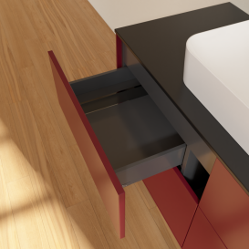 Тумба под раковину Villeroy & Boch Finion 120х50,1 см с подсветкой МДФ пион матовый лак/стекло черное матовое G38200HB