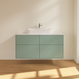 Тумба под раковину Villeroy & Boch Finion 120х50,1 см с подсветкой МДФ оливковый матовый лак/стекло белое матовое G38100GM