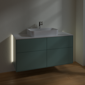 Тумба под раковину Villeroy & Boch Finion 120х50,1 см с подсветкой МДФ оливковый матовый лак/стекло белое матовое G38100GM