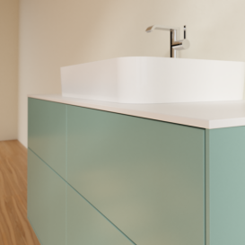 Тумба под раковину Villeroy & Boch Finion 120х50,1 см с подсветкой МДФ оливковый матовый лак/стекло белое матовое G38100GM