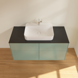 Тумба под раковину Villeroy & Boch Finion 120х50,1 см с подсветкой МДФ оливковый матовый лак/стекло черное матовое G38200GM