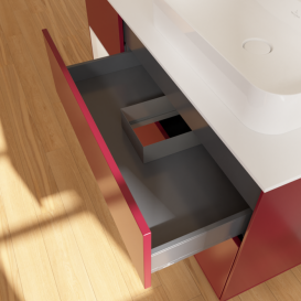 Тумба под раковину Villeroy & Boch Finion 120х50,1 см с подсветкой МДФ пион матовый лак/стекло белое матовое F391GFHB