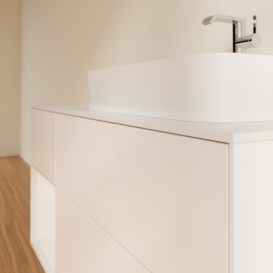 Тумба под раковину Villeroy & Boch Finion 120х50,1 см с подсветкой МДФ белый матовый лак/стекло белое матовое F391GFMT