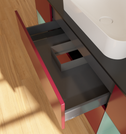 Тумба под раковину Villeroy & Boch Finion 160х50,1 см с подсветкой МДФ пион матовый лак/стекло черное матовое G742GMHB